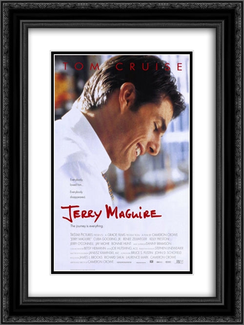 Jerry Maguire 18x24 Black Ornate Wood Framed Movie Poster with Double Matting