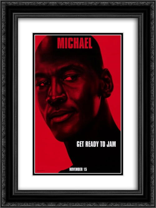 Space Jam 18x24 Black Ornate Wood Framed Movie Poster with Double Matting