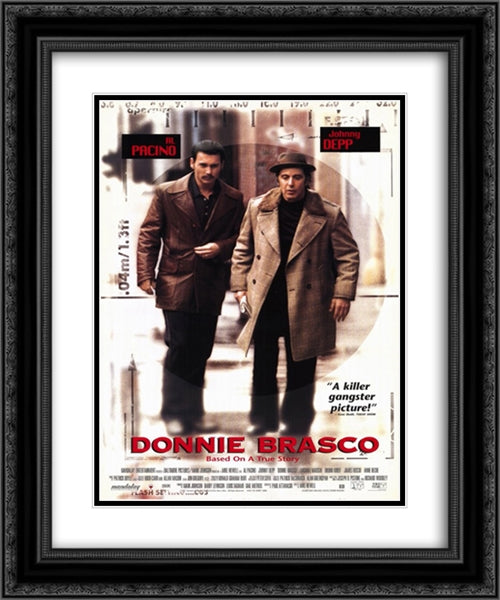 Donnie Brasco 20x24 Black Ornate Wood Framed Movie Poster with Double Matting