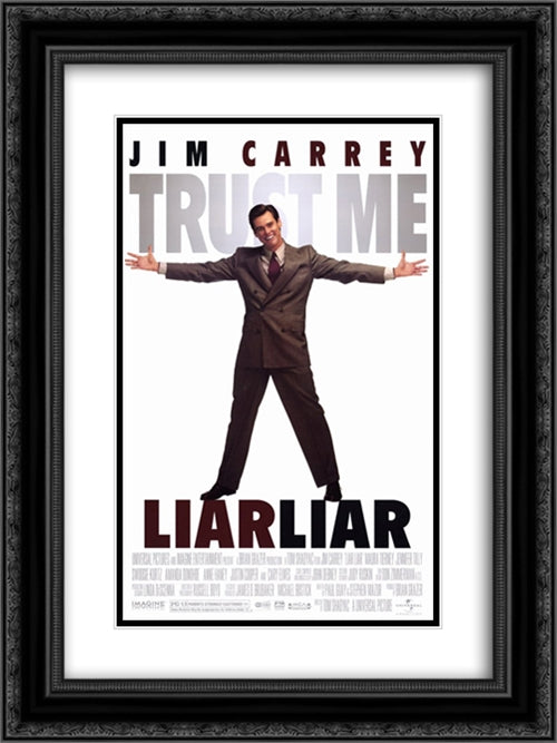 Liar Liar 18x24 Black Ornate Wood Framed Movie Poster with Double Matting