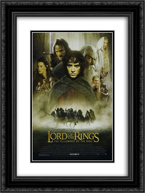 Lord of the Rings 18x24 Black Ornate Wood Framed Movie Poster with Double Matting