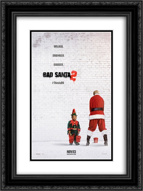 Bad Santa 2 18x24 Black Ornate Wood Framed Movie Poster with Double Matting