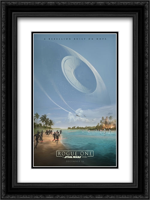 Rogue One A Star Wars Story 18x24 Black Ornate Wood Framed Movie Poster with Double Matting