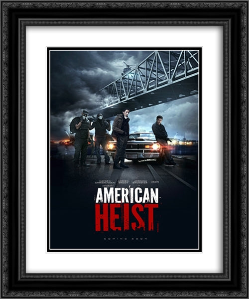 American Heist 20x24 Black Ornate Wood Framed Movie Poster with Double Matting