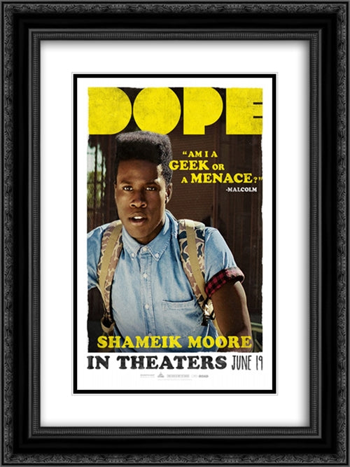 Dope 18x24 Black Ornate Wood Framed Movie Poster with Double Matting