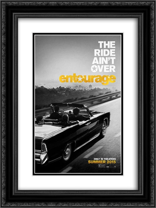 Entourage 18x24 Black Ornate Wood Framed Movie Poster with Double Matting