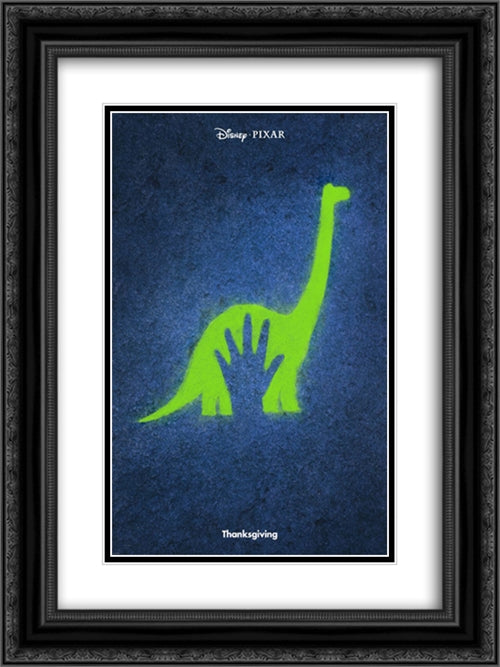 The Good Dinosaur 18x24 Black Ornate Wood Framed Movie Poster with Double Matting