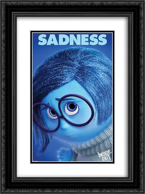 Inside Out 18x24 Black Ornate Wood Framed Movie Poster with Double Matting