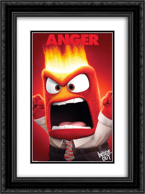 Inside Out 18x24 Black Ornate Wood Framed Movie Poster with Double Matting