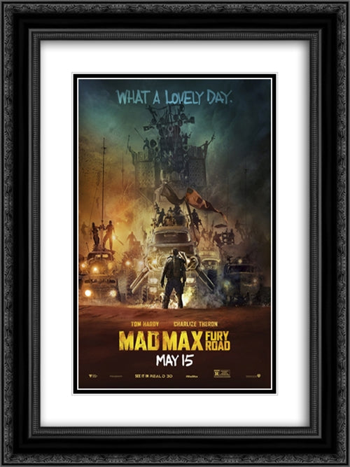 Mad Max Fury Road 18x24 Black Ornate Wood Framed Movie Poster with Double Matting