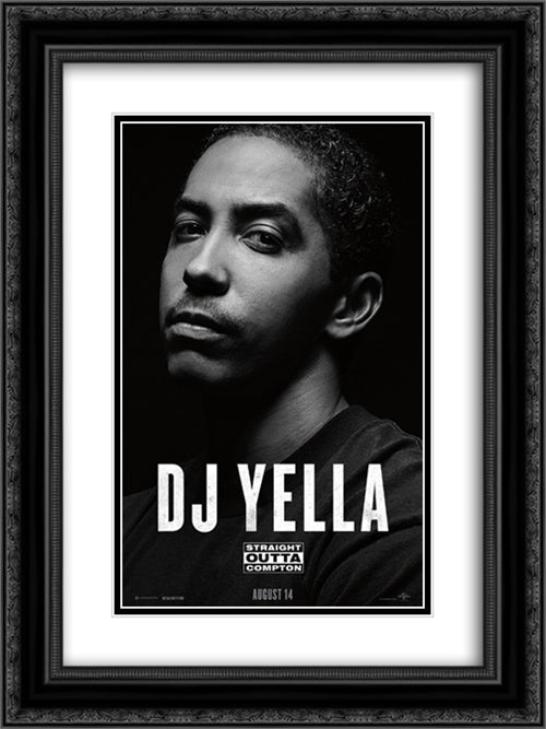 Straight Outta Compton 18x24 Black Ornate Wood Framed Movie Poster with Double Matting