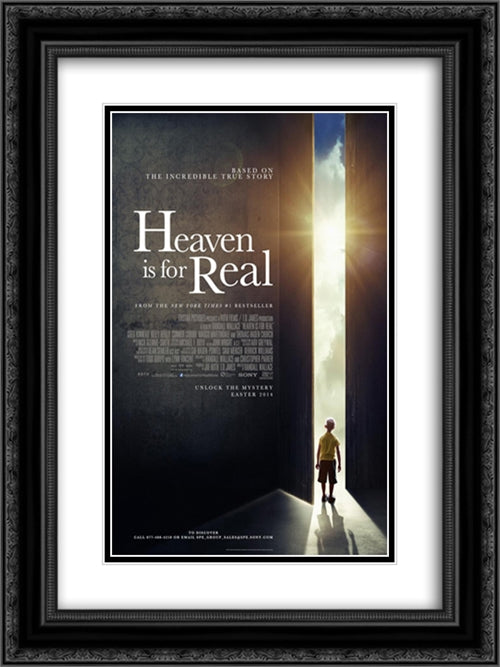 Heaven is For Real 18x24 Black Ornate Wood Framed Movie Poster with Double Matting