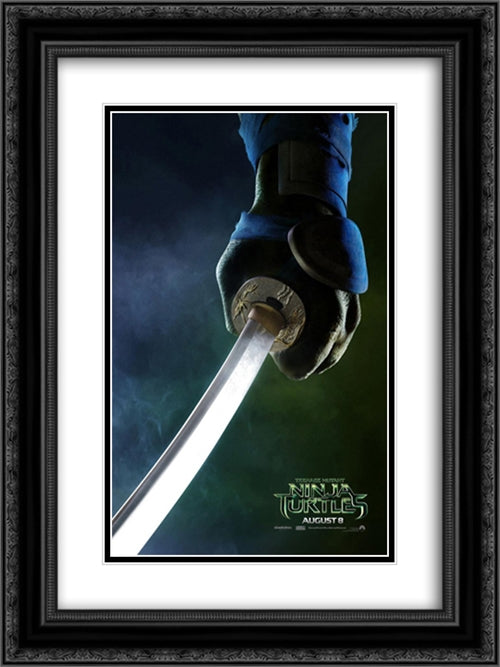 Teenage Mutant Ninja Turtles 18x24 Black Ornate Wood Framed Movie Poster with Double Matting