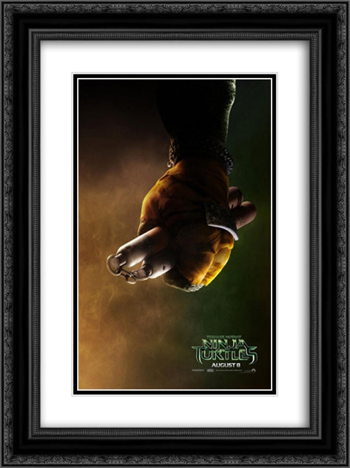 Teenage Mutant Ninja Turtles 18x24 Black Ornate Wood Framed Movie Poster with Double Matting