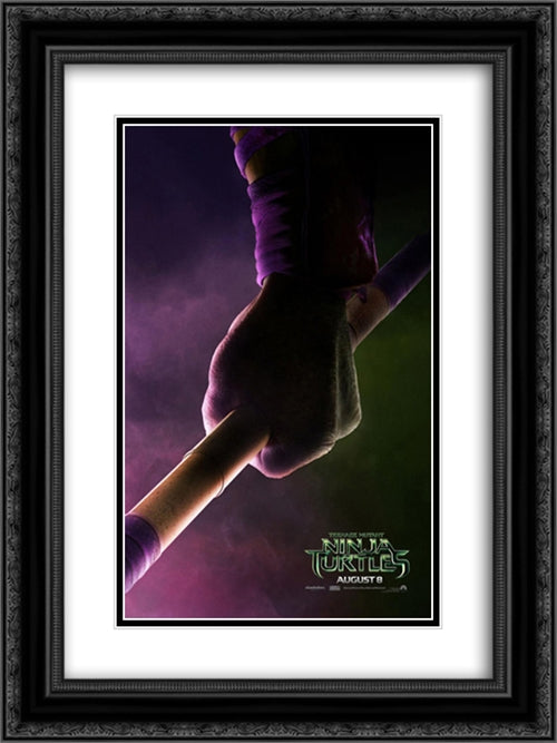 Teenage Mutant Ninja Turtles 18x24 Black Ornate Wood Framed Movie Poster with Double Matting
