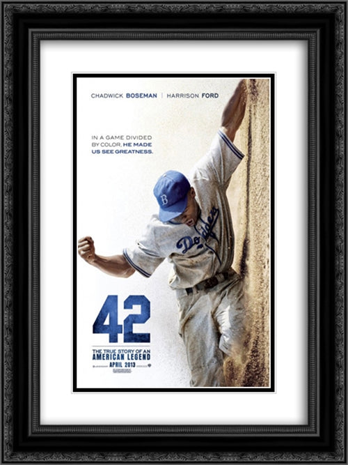 42 18x24 Black Ornate Wood Framed Movie Poster with Double Matting