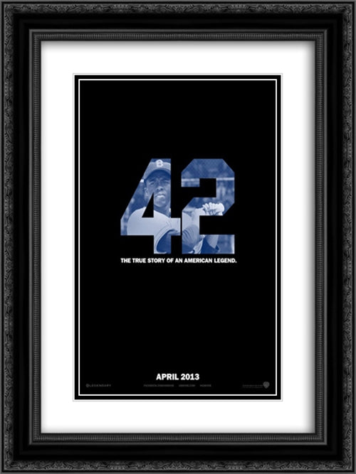 42 18x24 Black Ornate Wood Framed Movie Poster with Double Matting