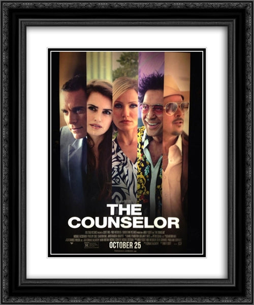 The Counselor 20x24 Black Ornate Wood Framed Movie Poster with Double Matting