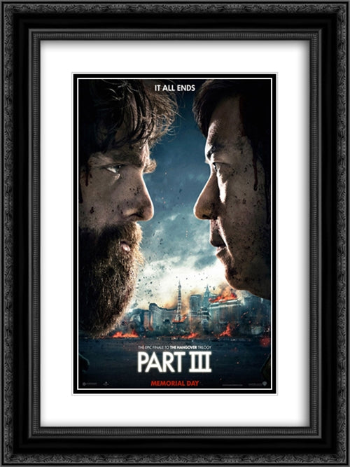 The Hangover Part III 18x24 Black Ornate Wood Framed Movie Poster with Double Matting