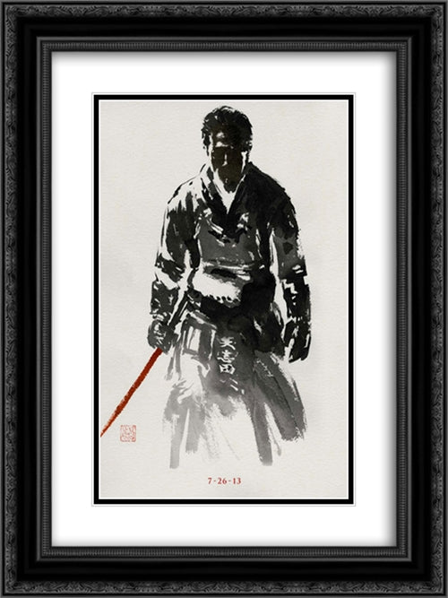 The Wolverine 18x24 Black Ornate Wood Framed Movie Poster with Double Matting