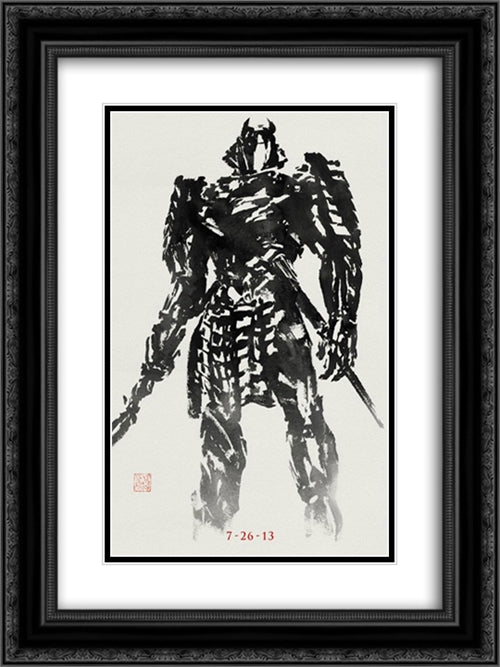The Wolverine 18x24 Black Ornate Wood Framed Movie Poster with Double Matting