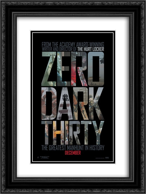 Zero Dark Thirty 18x24 Black Ornate Wood Framed Movie Poster with Double Matting
