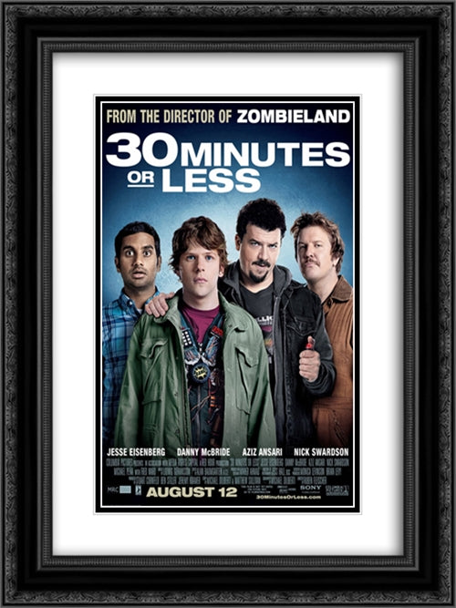 30 Minutes or Less 18x24 Black Ornate Wood Framed Movie Poster with Double Matting