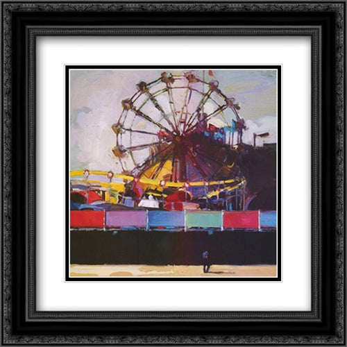 Boardwalk Colors 17x17 Black Ornate Wood Framed Art Print Poster with Double Matting by Livingston, Francis