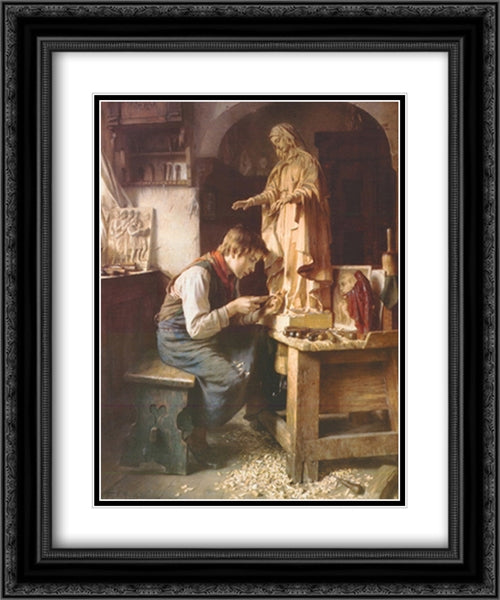 His Madonna, c.1908 19x23 Black Ornate Wood Framed Art Print Poster with Double Matting by Rosenthal, Toby Edward