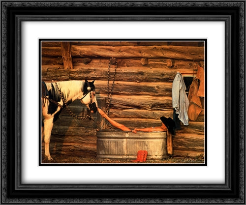 Nose to Toes 2x Matted 24x20 Black Ornate Wood Framed Art Print Poster with Double Matting by Stoecklein, David R.