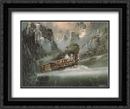 Upward Pull 2x Matted 24x20 Black Ornate Wood Framed Art Print Poster with Double Matting by Blaylock, Ted