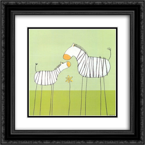 Stick Leg Zebra II 17x23 Black Ornate Wood Framed Art Print Poster with Double Matting by Vess, June Erica