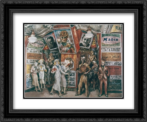 The Twenty Cent Movie 2x Matted 24x20 Black Ornate Wood Framed Art Print Poster with Double Matting by Marsh, Reginald