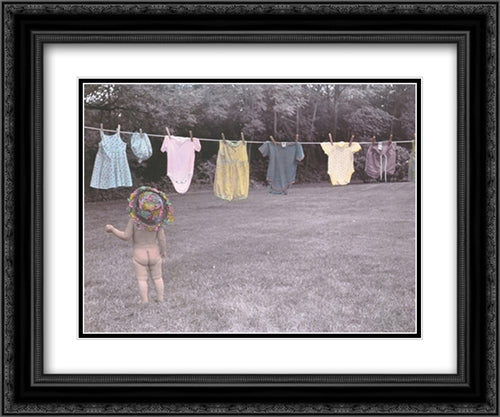 What to Wear 2x Matted 24x20 Black Ornate Wood Framed Art Print Poster with Double Matting by Solomon, Linda