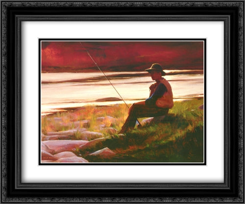 Scouting The Hatch 21x17 Black Ornate Wood Framed Art Print Poster with Double Matting by Dixon, Virginia