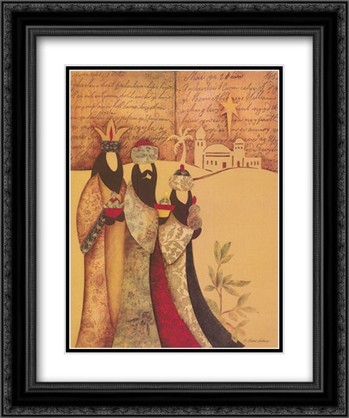 Three Wise Men 16x20 Black Ornate Wood Framed Art Print Poster with Double Matting by Arthurs, Diane