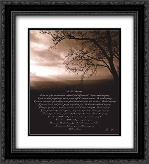 Do It Anyway 2x Matted 20x24 Black Ornate Wood Framed Art Print Poster with Double Matting by Dee Dee