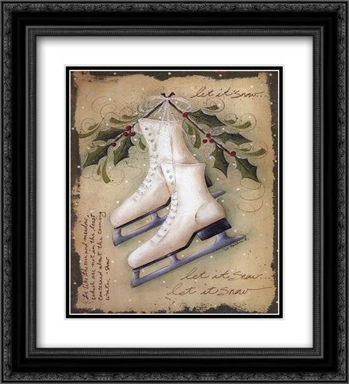 Vintage Ice Skates 16x22 Black Ornate Wood Framed Art Print Poster with Double Matting by Ankrom, Jill
