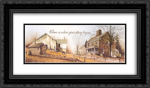 Your Story 22x10 Black Ornate Wood Framed Art Print Poster with Double Matting by Rossini, John