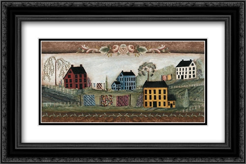 The Good Life 2x Matted 24x14 Black Ornate Wood Framed Art Print Poster with Double Matting by Fischer, Pat