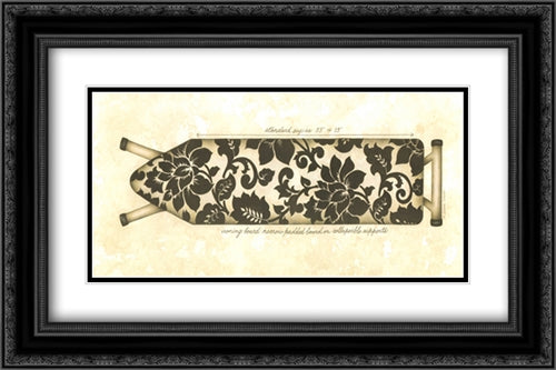 Designer Ironing Board 12x20 Black Ornate Wood Framed Art Print Poster with Double Matting by Roberts, Andrea
