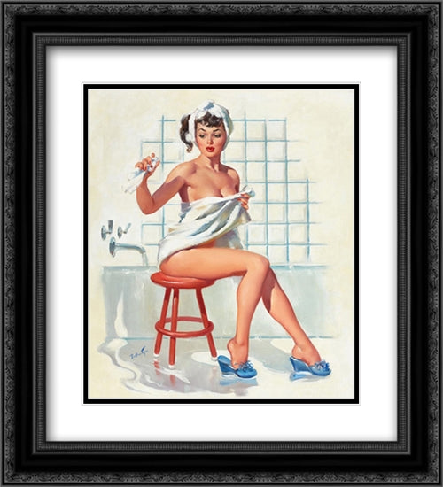 A Stool Pigeon 2x Matted 20x24 Black Ornate Wood Framed Art Print Poster with Double Matting by Ballantyne, Joyce
