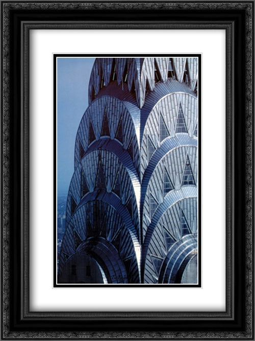 Chrysler Building 16x20 Black Ornate Wood Framed Art Print Poster with Double Matting by Harmon, Maurice