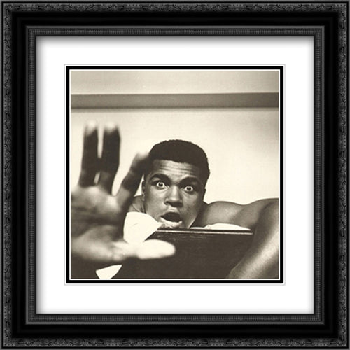 Muhammad Ali 16x16 Black Ornate Wood Framed Art Print Poster with Double Matting