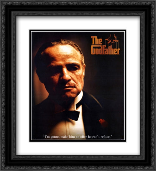 The Godfather Offer 20x22 Black Ornate Wood Framed Movie Poster with Double Matting