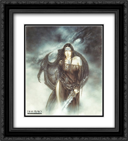 Dragon Spirit 2x Matted 20x24 Black Ornate Wood Framed Art Print Poster with Double Matting by Royo, Luis