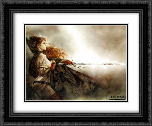 Red Sonja 2x Matted 24x20 Black Ornate Wood Framed Art Print Poster with Double Matting by Royo, Luis
