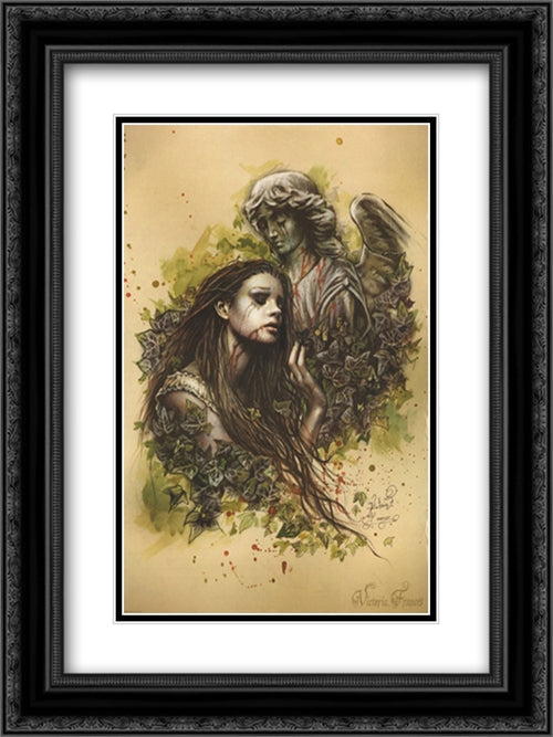 Victoria Frances El Amor 2x Matted 20x24 Black Ornate Wood Framed Art Print Poster with Double Matting by Frances, Victoria