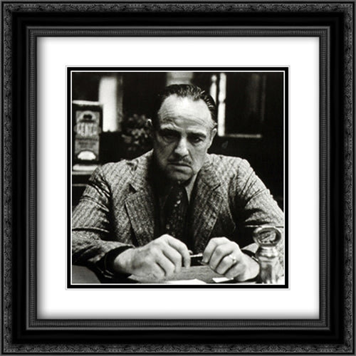 The Godfather (The Family) 20x20 Black Ornate Wood Framed Movie Poster with Double Matting