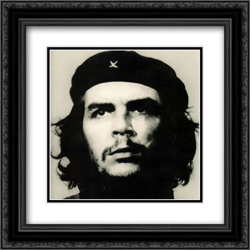Che Guevara (Korda Portrait) 2x Matted 20x20 Black Ornate Wood Framed Art Print Poster with Double Matting by American History